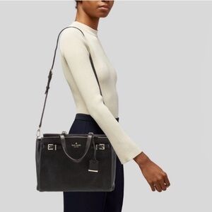 kate spade Black Pebbled Leather Crossbody Shoulder Bag with Gold Hardware